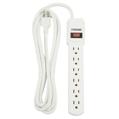 Strongway 6-Outlet Power Strip, 8ft.L, 14/3-Ga., 15 Amps, Model# 201704002001