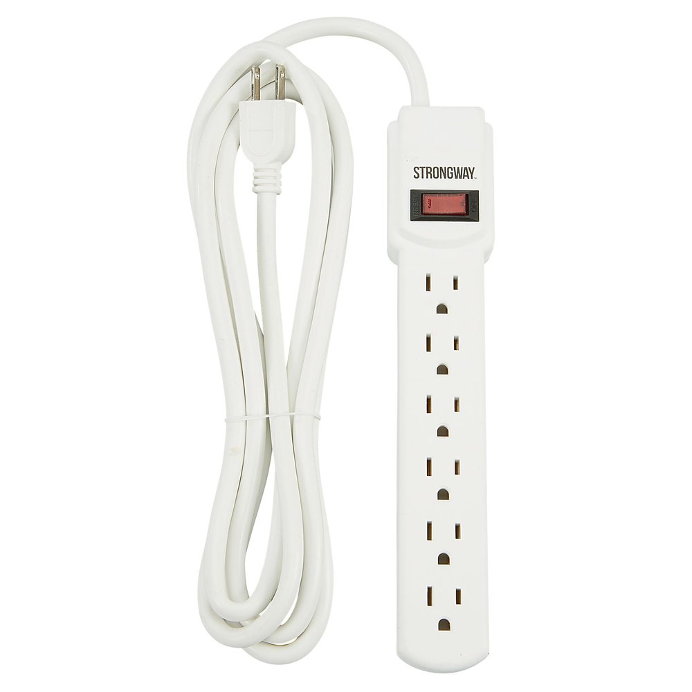 Strongway 6-Outlet Power Strip, 8ft.L, 14/3-Ga., 15 Amps, Model# 201704002001