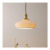 DXYC Ceramic Pendant Lamp: Modern Hanging Lighting with Creative Brass Design - Light Luxury Milk White Art Chandelier for Hotel, Restaurant, Bar, Cafe, Living Room, Bedroom, Porch(A) view 2