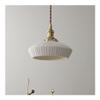 DXYC Ceramic Pendant Lamp: Modern Hanging Lighting with Creative Brass Design - Light Luxury Milk White Art Chandelier for Hotel, Restaurant, Bar, Cafe, Living Room, Bedroom, Porch(A) view 4