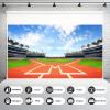 Baseball Backdrop Baseball Field Stadium Photography Background Outdoor Sport Theme Kids Boys Birthday Party Banner Decorations Sport Games Adults Portrait Video Studio Prop Decor 9x6ft view 2