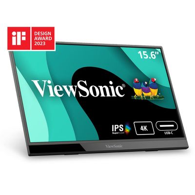 ViewSonic VX1655-4K 15.6" 4K UHD Portable LED IPS Monitor with 2 Way Powered 60W USB C, Mini HDMI, Dual Speakers (Renewed)