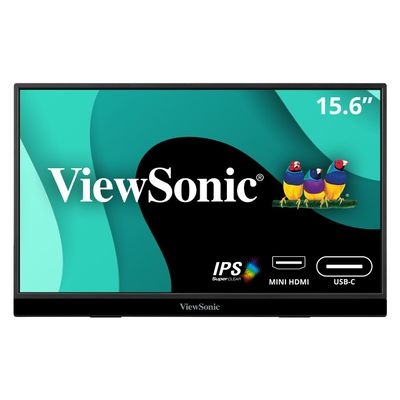 ViewSonic VX1655 15.6" FHD Portable LED IPS Monitor with 2 Way Powered 60W USB C, Mini HDMI, Dual Speakers (Renewed)