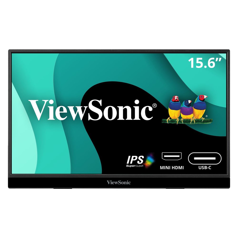 ViewSonic VX1655 15.6" FHD Portable LED IPS Monitor with 2 Way Powered 60W USB C, Mini HDMI, Dual Speakers (Renewed)