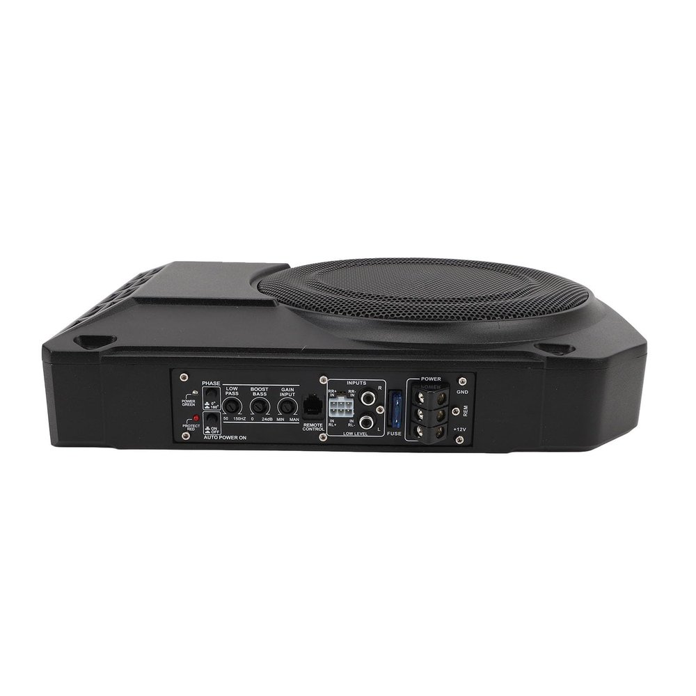 DirectNine Basics 10 Inch Active Subwoofer, Adjustable Input Sensitivity Compact Under Seat Subwoofer 2.5 Ohms for Car Sound System, Genericik7pc4sa9n