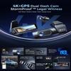 OVAMAN K600 4k Dash Cam Front and Rear, 3.59" IPS Screen, Built-in GPS 5G WiFi Dash Camera for Cars with App, UHD 2160P Night Vision Free 64G SD Card, 170 Wide Angle, HDR, 24H Parking Mode view 2