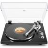 Belt Drive Turntable for Vinyl Record Player,Work with Bluetooth Speakers or Active Speaker,Built-in Phono Pre-amp,USB Digital Output,Magnetic Cartridge, 33/45 RPM,High-Gloss Wood Design view 1