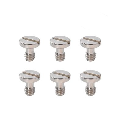 6pcs Portable Metal Stainless Steel Universal 1/4 Screws Without Handle for Quick Release Monopod Plate Camera Tripod