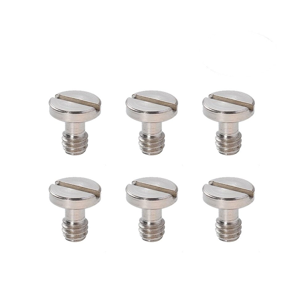 6pcs Portable Metal Stainless Steel Universal 1/4 Screws Without Handle for Quick Release Monopod Plate Camera Tripod