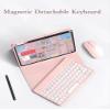 kaidisen Keyboard Case Compatible with iPad Air 11 inch M2 2024 Case with Keyboard and Bluetooth Mouse, Detachable Candy Color Keyboard Cover Round Key,Black+White view 2