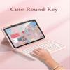 kaidisen Keyboard Case Compatible with iPad Air 11 inch M2 2024 Case with Keyboard and Bluetooth Mouse, Detachable Candy Color Keyboard Cover Round Key,Black+White view 3