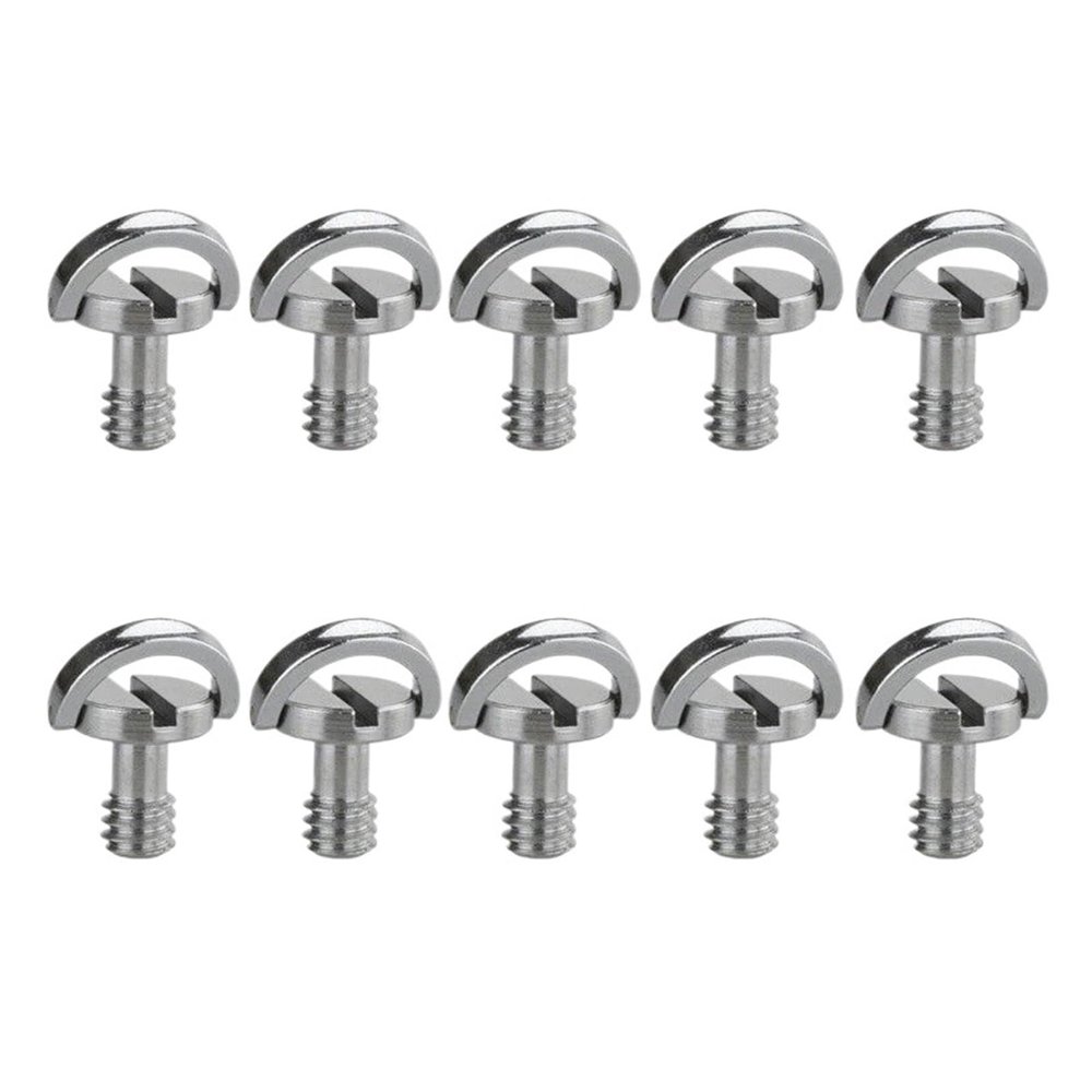 10pcs 1/4 Camera Screw for Quick Release Plate 1/4 Inch Folding D-Ring Screw Adapter for Tripod Monopod Quick Release Plate