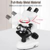 HD Biological Microscope, Dual LED Illumination, Binocular Microscope with Carrying Case, with 10 Specimens, for Educational Student Science Experiment,70000X view 3