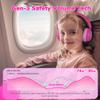 iClever BTH22 Kids Bluetooth Headphones, 60H Play Time, USB C Fast Charging, Bluetooth 5.4, AUX Cord,Safe Volume 74/85 dBA,Over Ear Kids Headphones Wireless for iPad/Tablet/Travel/School, Bright Pink view 2
