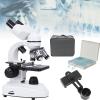 Binocular Biological Microscope, Dual LED Illumination, Professional Binocular Microscope Set, with 10 Specimens for Educational Student Adults Science Experiment,30000X view 1