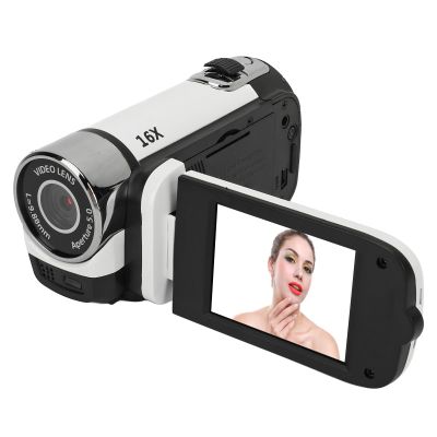1080P Digital Camera 16MP Camcorder with 2.4" Rotatable Screen, 16X Zoom HD Video Recorder, Built-in Battery & Fill Light for White