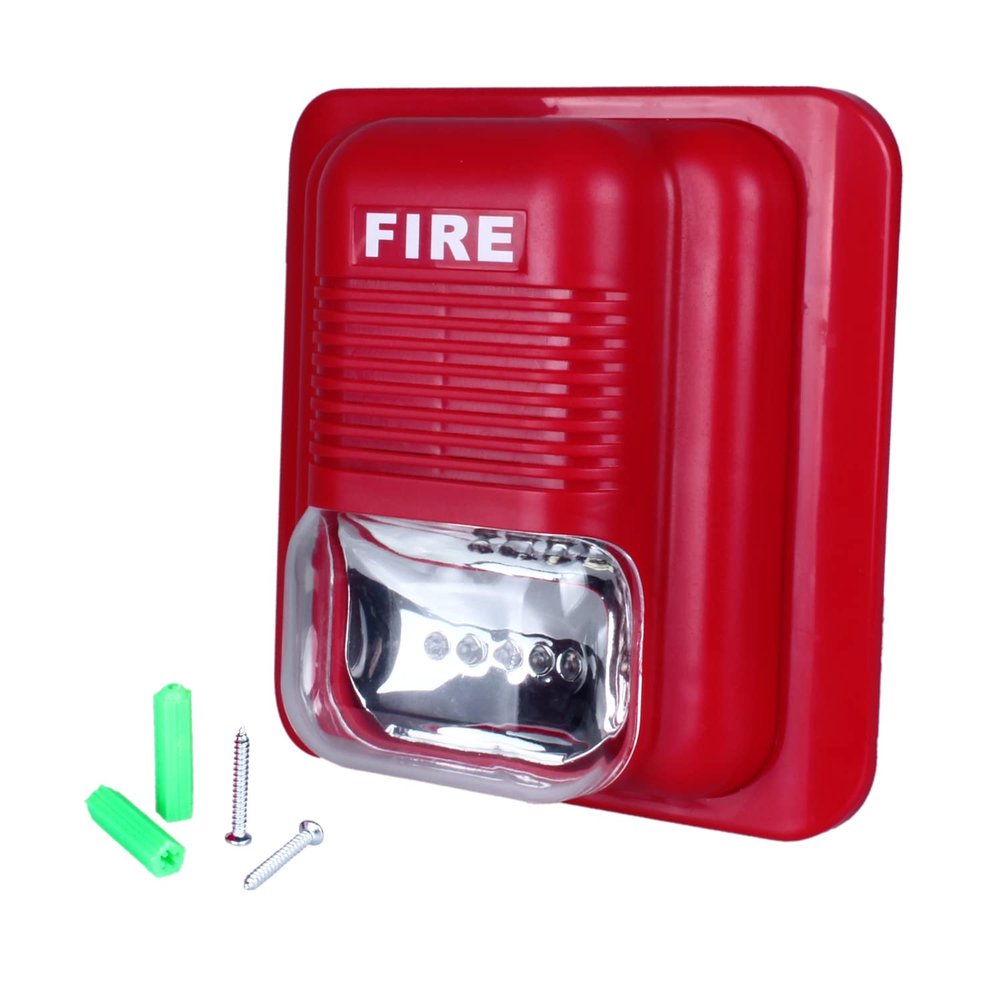 DIANQI Fire Alarm Sound and Light fire Alarm Alert Safety System Sensor 12V/24V DC Security Horn Fire Warning Strobe Siren