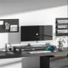 Computer monitor stand Laptop Desk Shelf & Monitor Riser 21.6 inches long desk riser Monitors/PC/Laptop/Computer Space Saver Organizer Heavy Duty Gift Gaming Studio Office(Basic Version, 550mm) view 2