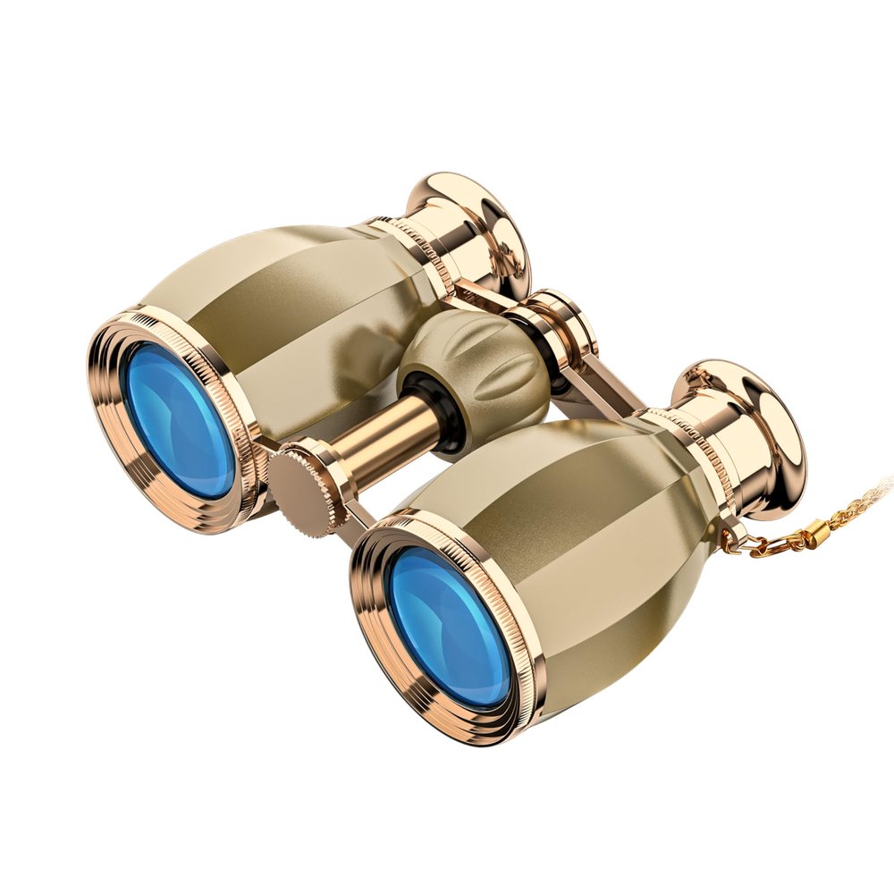 ESSLNB Opera Glasses Binoculars for Women Adults 4X30mm Theater Glasses Compact Binoculars for Theater and Concerts Antique with Case Removable Chain (Gold)