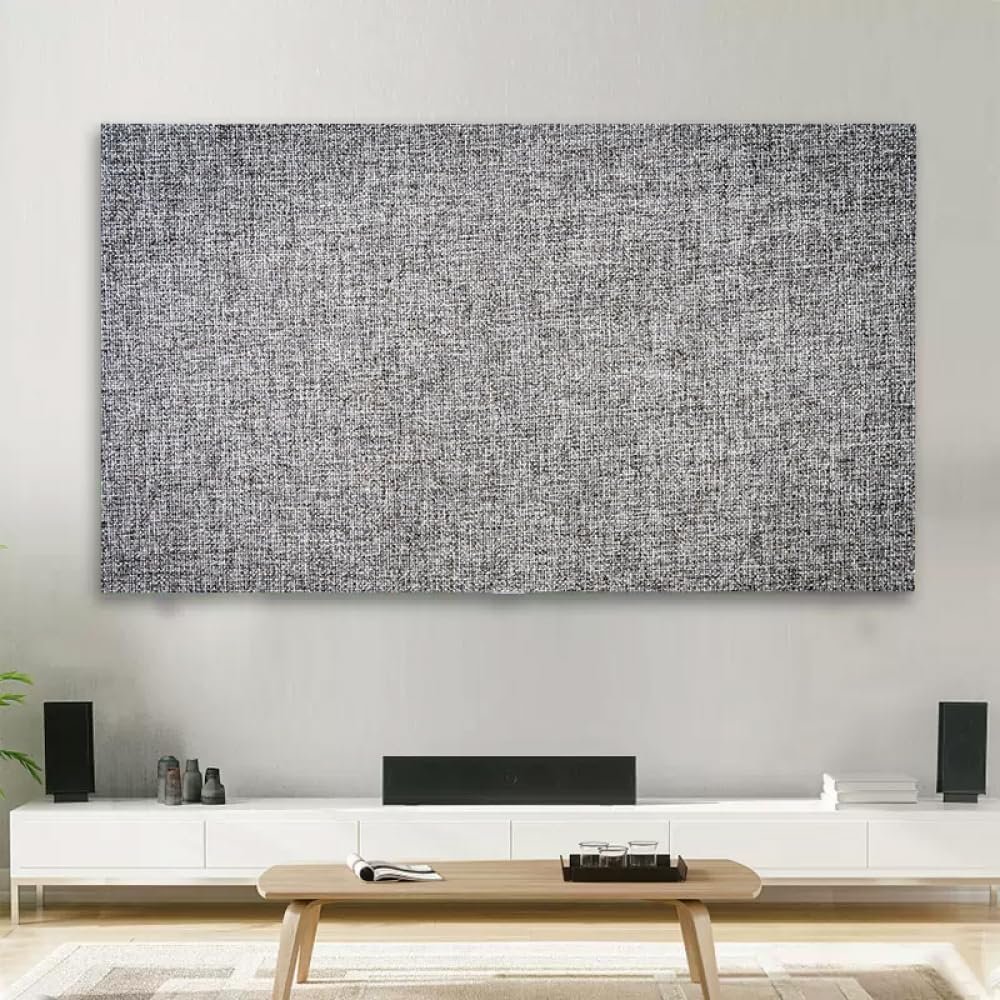 GSGC TV Cover TV Dust Cover Cloth Simple Indoor LCD LED Screen Dustproof Protect Modern Home Hanging Desktop Curved Computer Television Cover Monitor Protector Cover-Gray-1||75 inch(174 * 100cm)