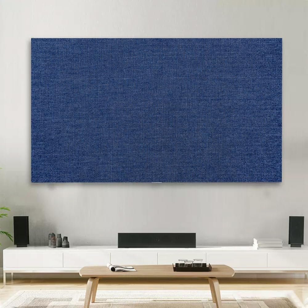 GSGC TV Cover TV Dust Cover Cloth Simple Indoor LCD LED Screen Dustproof Protect Modern Home Hanging Desktop Curved Computer Television Cover Monitor Protector Cover-Blue-3||60 inch(141 * 85cm)