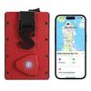 Bluetooth Anti-Lost with Wallet Tracker Works for Find My(iOS)- Anti-Lost [Left Behind Reminder ] Slim Pop Up Card Case in Leather Money Clip (Red) view 1