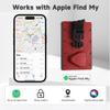 Bluetooth Anti-Lost with Wallet Tracker Works for Find My(iOS)- Anti-Lost [Left Behind Reminder ] Slim Pop Up Card Case in Leather Money Clip (Red) view 2