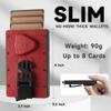 Bluetooth Anti-Lost with Wallet Tracker Works for Find My(iOS)- Anti-Lost [Left Behind Reminder ] Slim Pop Up Card Case in Leather Money Clip (Red) view 4