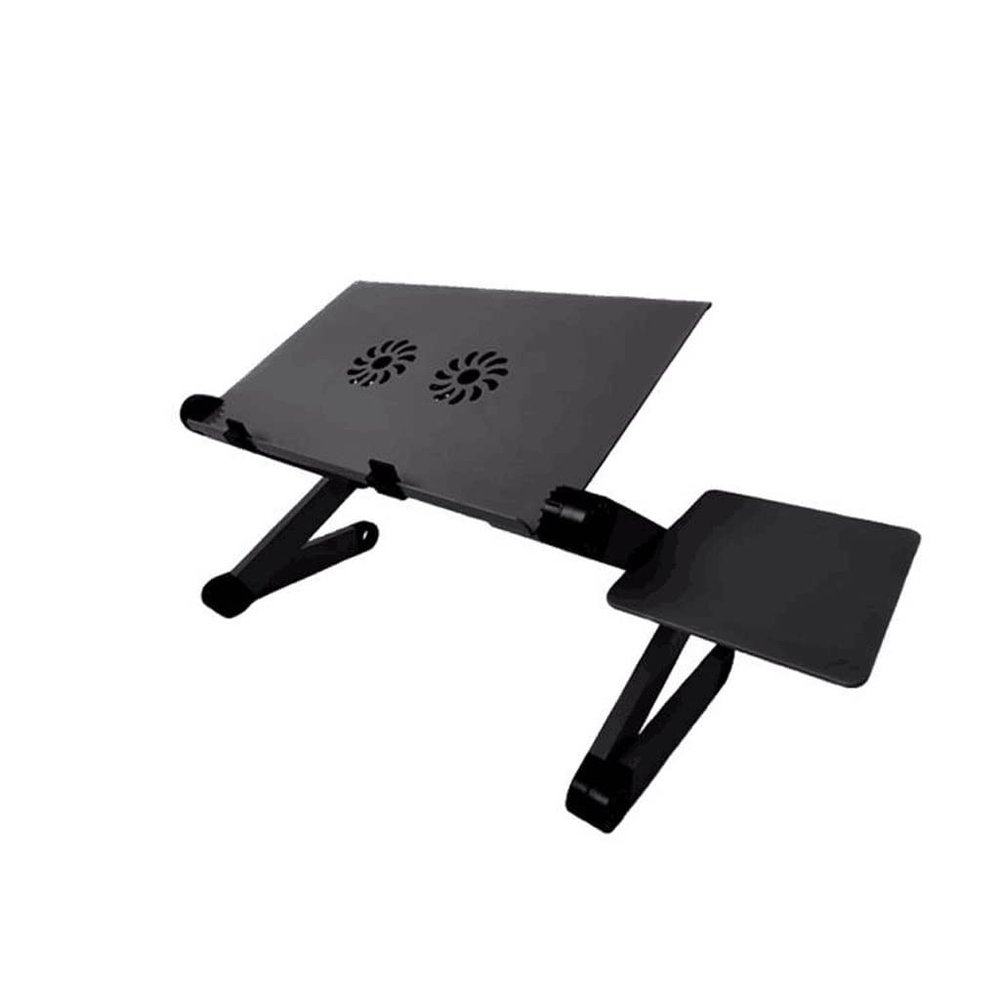 Cooling Fan Laptop Desk Portable Adjustable Foldable Computer Desks Notebook Holder Tv Bed Table Stand with Mouse Pad (Color : A) (B)
