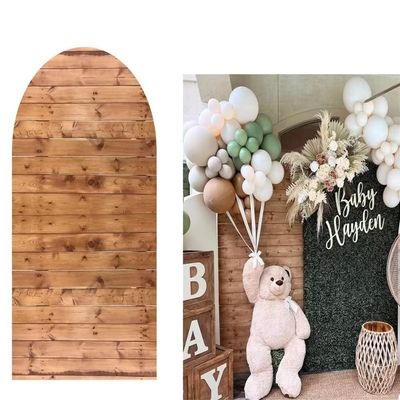 Arch Backdrop Wood Jungle Arched Wall Covers Stretchy Photography Background for Party Decorations Wedding Banquet Bridal Baby Shower Decor Banner Birthday Parties Props (3x6.5ft (90cmX200cm),NO291)