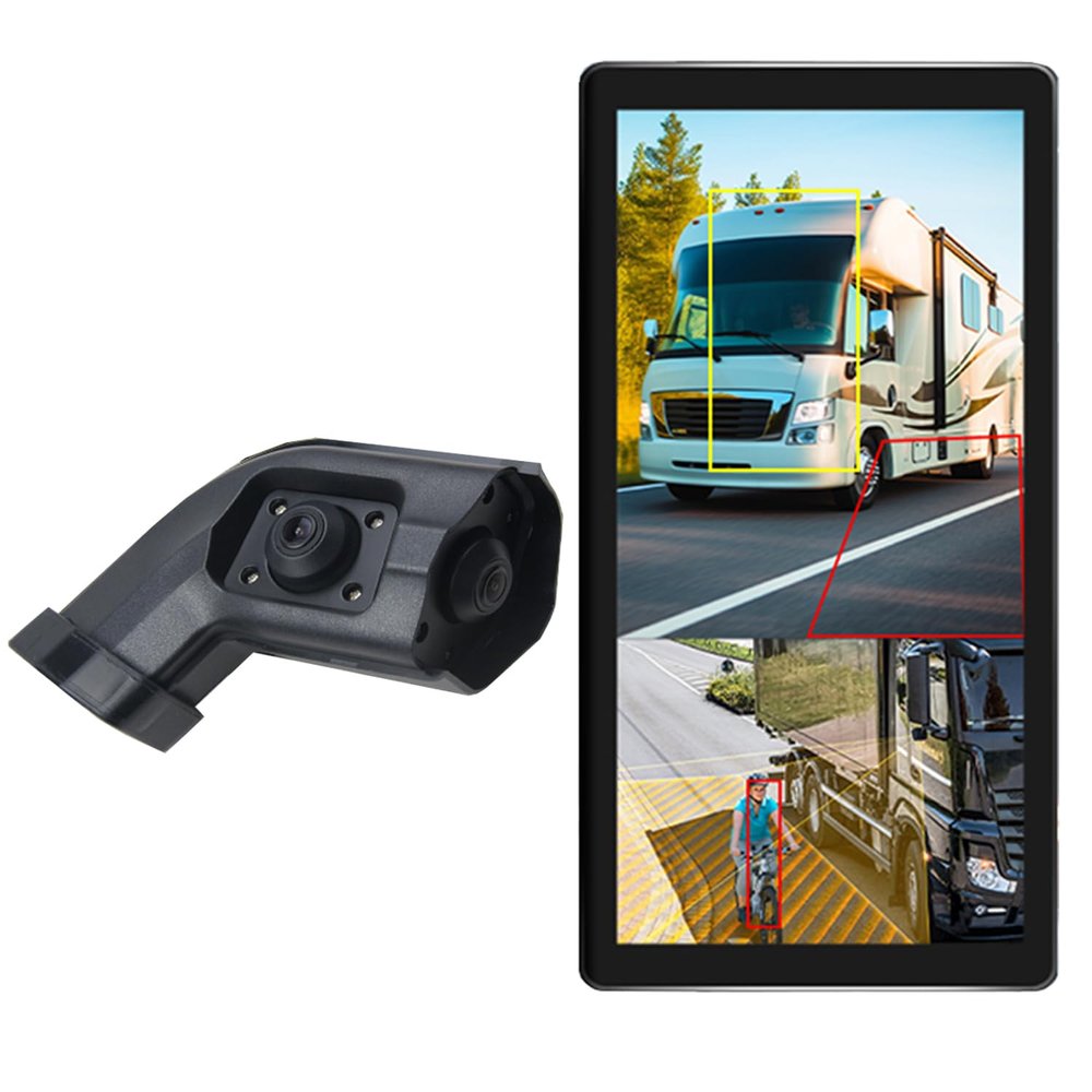 10.36 Inch Truck Bus 2 Channel Screen DVR BSD Recorder Car LCD Electronic AHD Rear View IPS Mirror Monitor with Camera (Left)