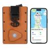 Bluetooth Anti-Lost with Wallet Tracker Works for Find My(iOS)- Anti-Lost [Left Behind Reminder ] Slim Pop Up Card Case in Leather Money Clip (Light Brown) view 1