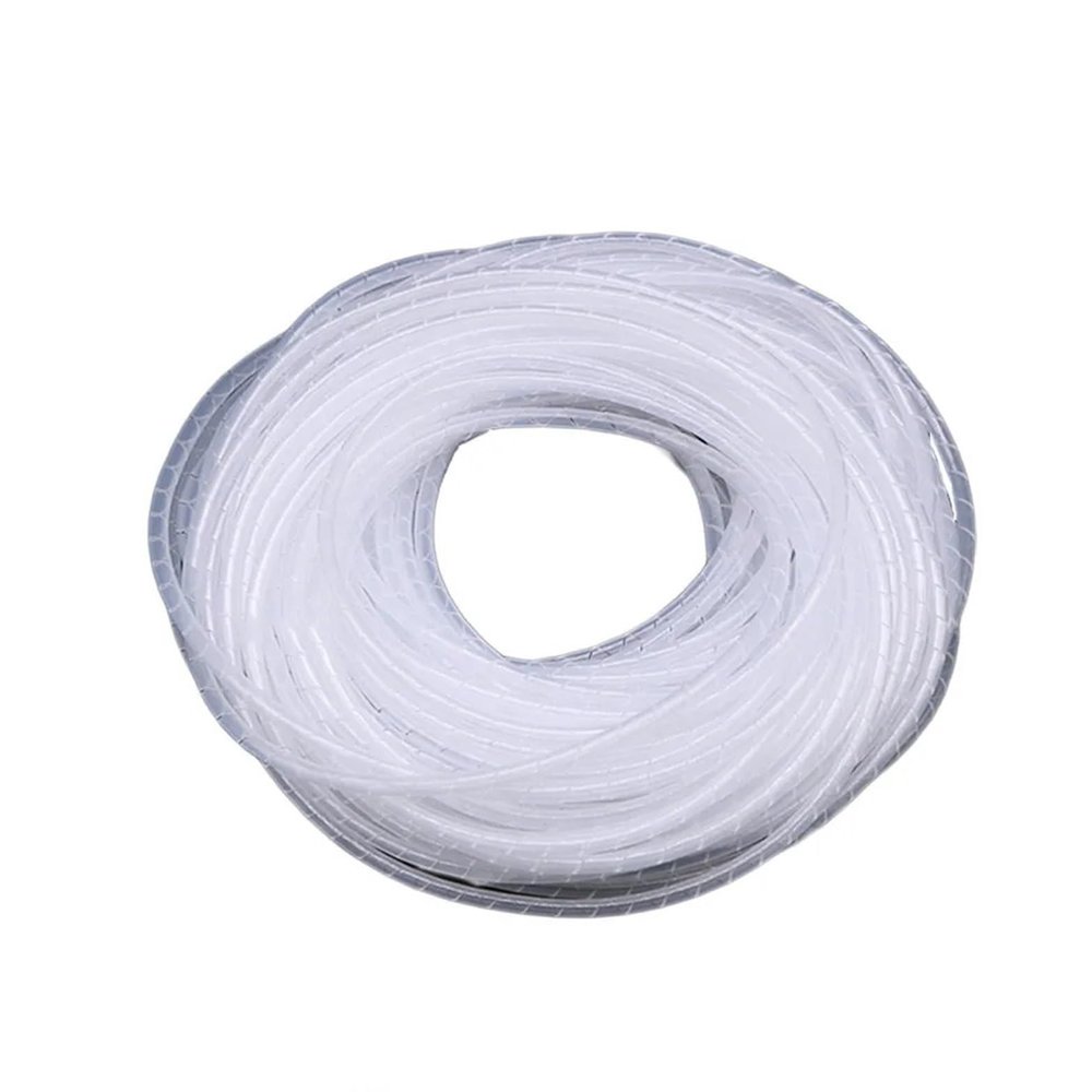 ELLANA Spiral Protector Spiral Cable Wrap Sleeving Tube ID 4mm 6mm 10mm 14mm 20mm 30mm Flame Retardant Band Winding Pipe Wire Sleeves Wraps Cable(White 12mm OD x 6.8 Meter)