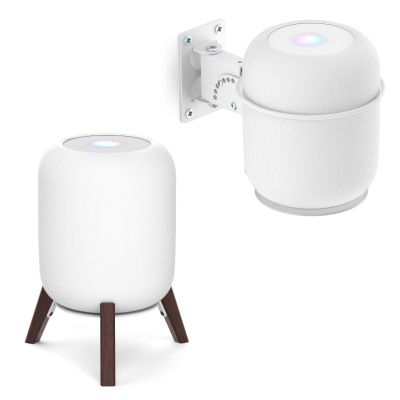 Adjustable Speaker Mount for Homepod 2 Wall Mount Bracket with Wood Table Stand for Homepod 2nd Mount - Speaker Mount for Homepod 2nd Gen Shelf