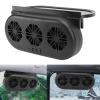 Solar Powered Car Ventilator, Solar Power Car Exhaust Fan with Three Air Outlet, Air Vent Radiator Car Window Solar Cooling Vent Exhaust Cooler Ventilation (Black) view 1