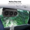 Solar Powered Car Ventilator, Solar Power Car Exhaust Fan with Three Air Outlet, Air Vent Radiator Car Window Solar Cooling Vent Exhaust Cooler Ventilation (Black) view 4