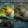 20x32 Compact Binoculars for Bird Watching - OPAITA High Powered Small Binoculars for Adults Kids with Low Light Vision for Hunting Cruise Trip Travel Concert Hiking Green view 3