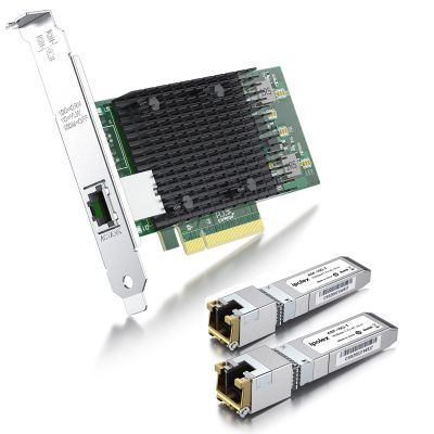 10GbE Copper Network Bundle: Versatile Pack of 2 SFP+ to RJ45 Transceiver and PCI-E NIC for Intel X540-T1
