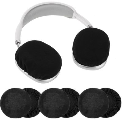 2 Pairs Fabric Headphone Ear Covers Washable Strechable Earpad Cover Protectors Black Headset Cloth Covers for Gym Training Aviation Racing Gaming Headphones, Fit 3.5" - 4.3" Ear Pads