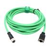 HangTon Ethernet Adapter Cable for SICK Keyence Datalogic Omron Vision Sensor System, M12 4 Pin D Code to RJ45 Jack Cat5e Network 5m, Green view 2