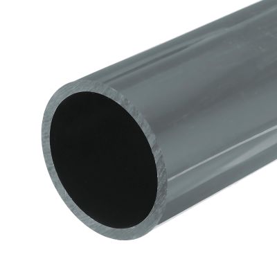 MECCANIXITY 3.5 Inch PVC Rigid Tube Round Pipe Tubing Hardware Tubing 76.6mm ID 90mm OD 20cm/8" Length Light Grey High Impact for Water Pipe, Crafts