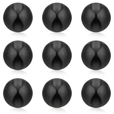 cobee 9 Pcs Adhesive Cable Clips, Charger Cord Holder for Nightstand, Cable Management Wire Cord Organizer for Desk, Nightstand, Phone Charger, Computer, Home, Office, Car(Black)