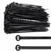 BUXIMN 150pcs Push Mount Zip Ties 4 inch, Self Locking Straps Cable Zip Tie with Stainless Steel Metal Tooth Locking Device Heavy Duty Nylon Zip Tie Clips (4", Black) view 1