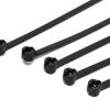 BUXIMN 150pcs Push Mount Zip Ties 4 inch, Self Locking Straps Cable Zip Tie with Stainless Steel Metal Tooth Locking Device Heavy Duty Nylon Zip Tie Clips (4", Black) view 3
