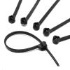 BUXIMN 150pcs Push Mount Zip Ties 4 inch, Self Locking Straps Cable Zip Tie with Stainless Steel Metal Tooth Locking Device Heavy Duty Nylon Zip Tie Clips (4", Black) view 4