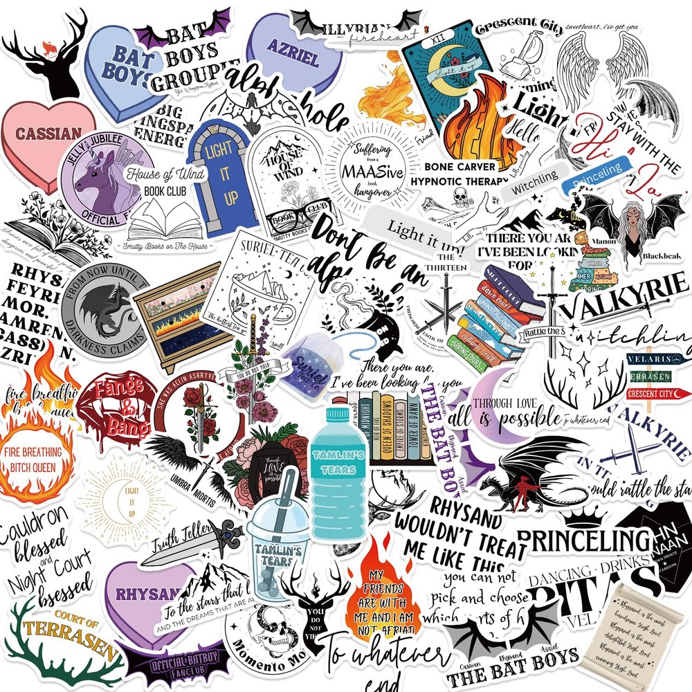 Reppray 100PCS SMJ Book Stickers Pack, Bookish Stickers for Kindle, AC TOG CC Series, Book Lover Gifts
