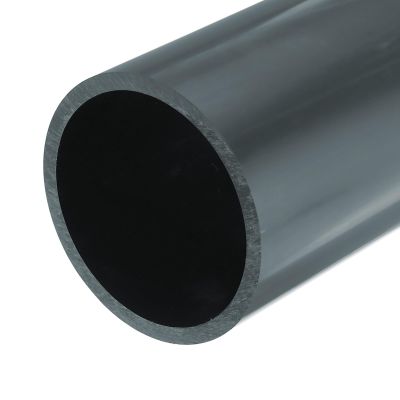 MECCANIXITY 4.5 Inch PVC Rigid Tube Round Pipe Tubing Hardware Tubing 100.8mm ID 114mm OD 20cm/8" Length Dark Grey High Impact for Water Pipe, Crafts