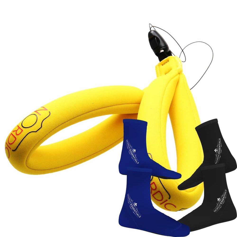 Nordic Flash Camera Floats 2p Yellow Yellow Bundle with Beach Socks 2p S - Black Blue