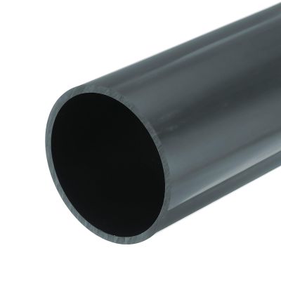 MECCANIXITY 3.5 Inch PVC Rigid Tube Round Pipe Tubing Hardware Tubing 81.2mm ID 89mm OD 20cm/8" Length Dark Grey High Impact for Water Pipe, Crafts