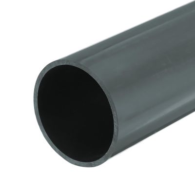 MECCANIXITY 3 Inch PVC Rigid Tube Round Pipe Tubing Hardware Tubing 69.4mm ID 76mm OD 20cm/8" Length Light Grey High Impact for Water Pipe, Crafts